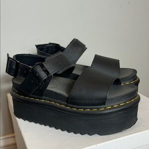 Dr. Martens Voss Quad Black Platform Sandals